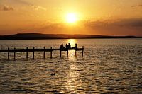 Zonsondergang bij het Steinhuder Meer