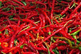 Piment sur un chariot sur Ron Van Rutten