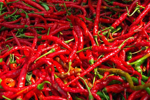 Piment sur un chariot