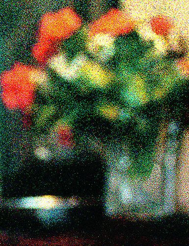 de pointillistische vaas