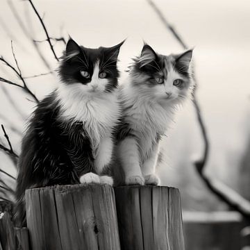 Twee schattige kittens van Karina Brouwer