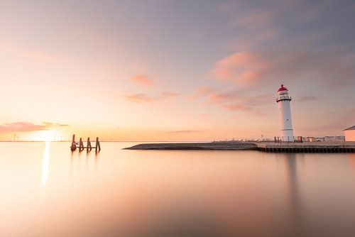 Jetty and lighthouse by Louise Poortvliet