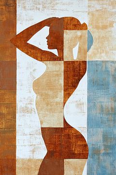 Earth Rhythm Blues van Abstract Schilderij