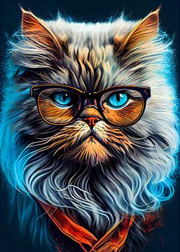 Hipster-Katze Teo #Katze von JBJart Justyna Jaszke