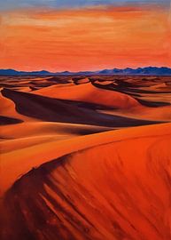 Coucher de soleil dans le désert de Gobi