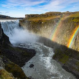 Dettifoss mit doppelten Regenbogen von Daniela Beyer