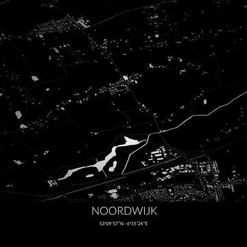 Carte en noir et blanc de Noordwijk, Groningen. sur Rezona