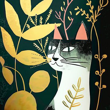Decoratief katten portret van Vlindertuin-Art