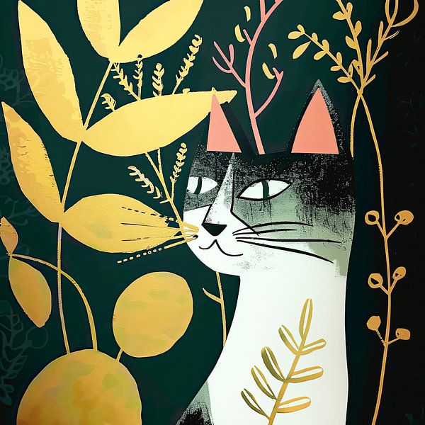 Decoratief katten portret van Vlindertuin-Art