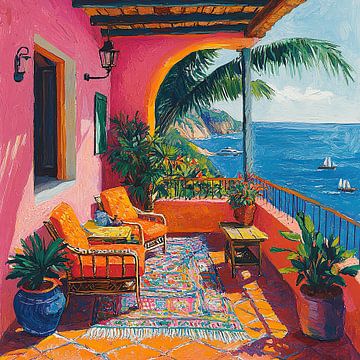 Matisse inspired Sea Sea view Fauvism Mediterranean by Niklas Maximilian