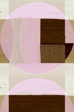 Abstracte Bauhaus Vormen Ivoor Roze van FRESH Fine Art