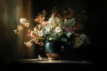 Mitternachtsvase Bloom von Blickfänger Gemälde