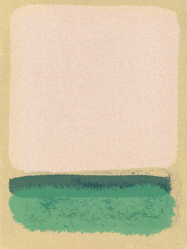 Modern abstract expressionisme. Wit, groen, warm natuurlijk geel.