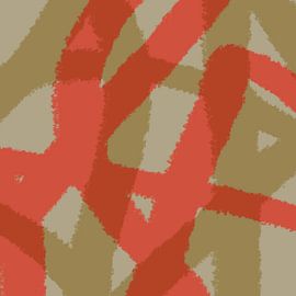 Pop van kleuren. Neonkunst. Abstracte lijnen in rood en goud van Dina Dankers