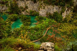 Vue sur le parc national des lacs de Plitvice sur Claudia Esveldt