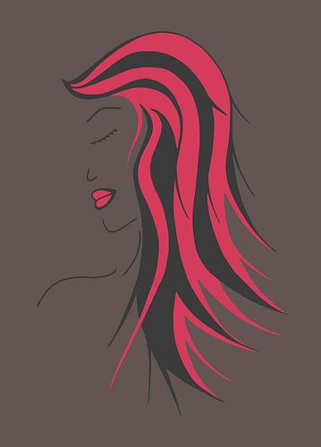 Beautiful woman with red and black hair - 2