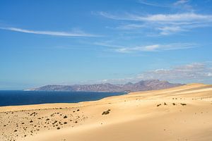 Blick über die Dünen bei Jandía auf Fuerteventura
