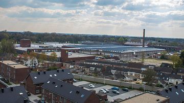 Havenbeeld: Skyline van Tilburg gezien vanuit grote hoogte 