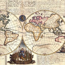 Vintage World Map anno 1728 by Emma Kersbergen