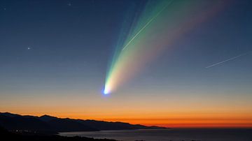 Comète au-dessus de la chaîne côtière au crépuscule sur Markus Gann