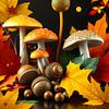 Vibrant autumn scenes full of colourful details by Bart Veeken