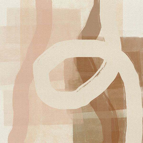 Neutral abstract lines in pink, taupe and beige by Abstract Minimalist Art