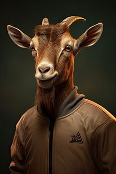 Goat in jacket by Wall Wonder