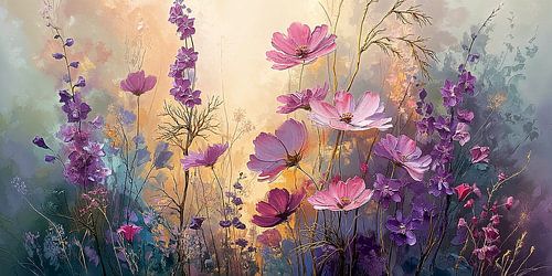 Purple Flower Field in Morning Light no.5