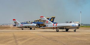 Zwei der drei Mikoyan-Gurevich Mig-17F Fresco's.