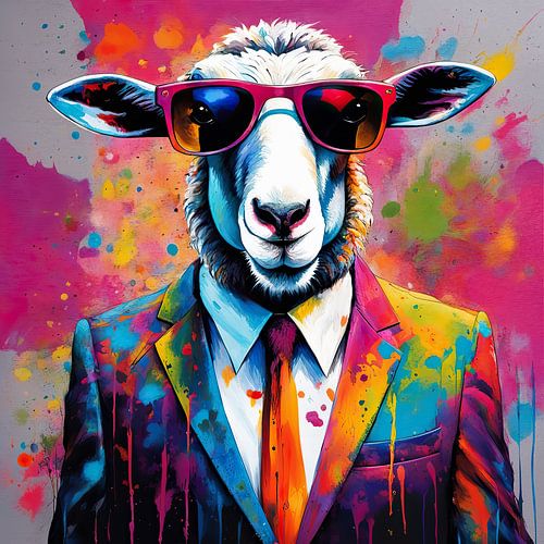 Pop Art Schafe 03.90 von Blickfänger Gemälde