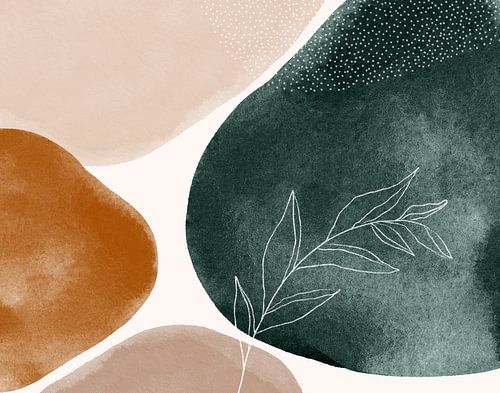 Modernes abstraktes Aquarell, organische Formen