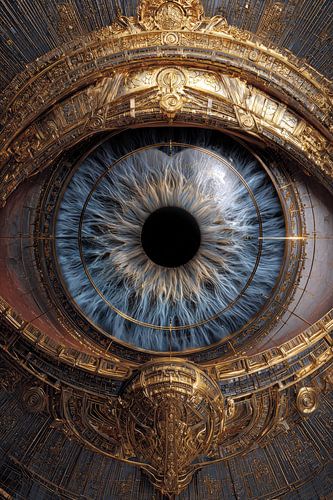 L'œil du temps dans l'architecture dorée sur Digitale Schilderijen