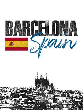 Barcelona Spanje van Printed Artings