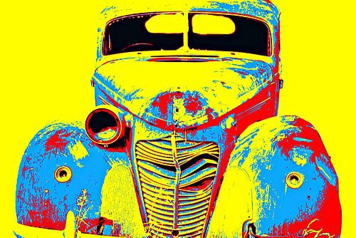 an american vintage car wreck mixed media