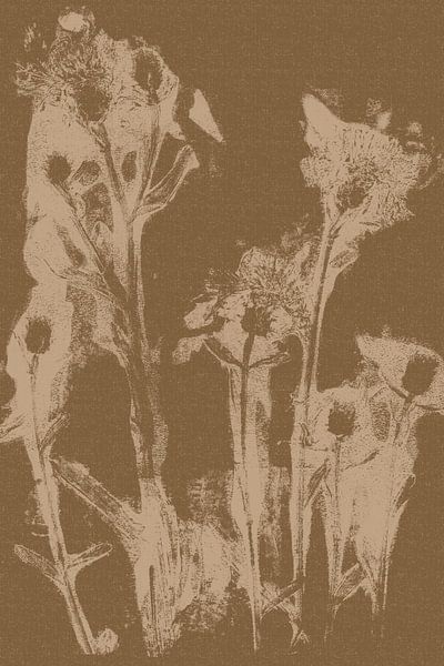 Purely rural. Modern botanical art. Flower in cream and ocher. by Dina Dankers