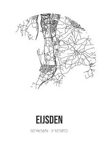 Eijsden (Limburg) | Karte | Schwarz und weiß von Rezona