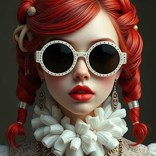 Een fine art portret jong meisje fashion oude Hollandse meester stijl.