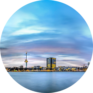 Rotterdam: zonsondergang boven de Nieuwe Maas van Frans Blok - foto's, kunst en andere wanddecoratie
