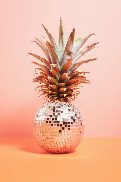 L'éclat de l'ananas : boule disco Peach Fuzz par Floral Abstractions