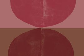 Abstrakte Formen in Rot, Rosa, Terra. von Dina Dankers