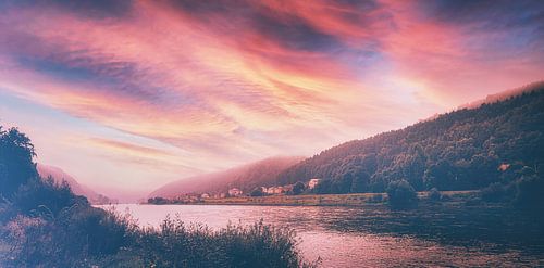 Panorama uitzicht op de Elbe in Bad Schandau