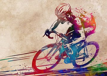 Wielersport kunst #fietser van JBJart Justyna Jaszke