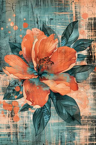 Surrealistische bloem in levendige kleuren