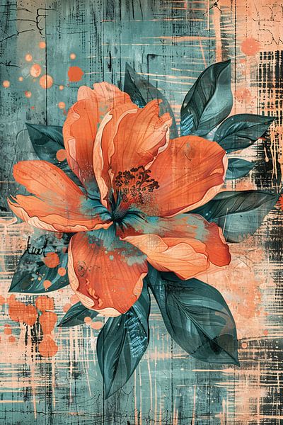 Surrealistische bloem in levendige kleuren van Art & Soul Creations