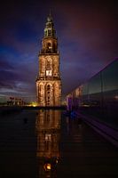 Martinitoren in avondlicht