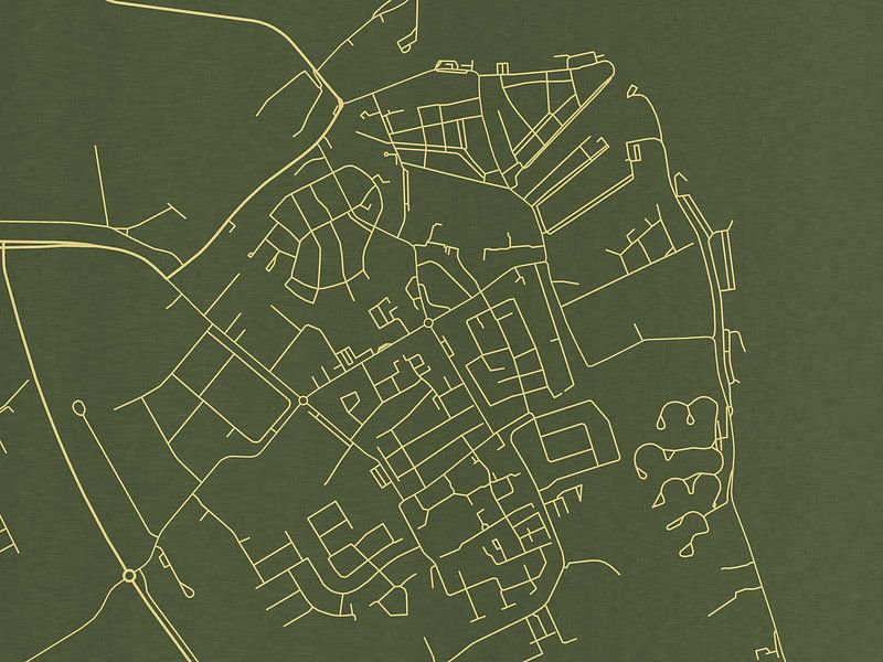 Map of Medemblik in Green Gold by De Kaartenwinkel