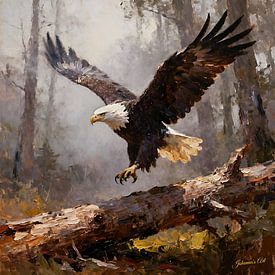 Wildlife - Untamed Grace - Bald Eagle 1 by Johannas Art Creations