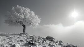 weiß-grau mit Farbelement von Gelissen Artworks