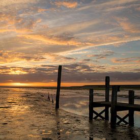 Zonsondergang op het Wad van Jos de Vos