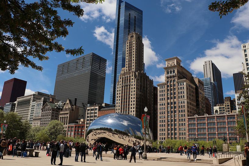 Chicago Skyline und das Cloud Gate van Christiane Schulze